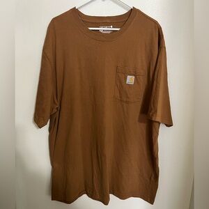 CARHARTT Classic Loose Fit Short Sleeve Pocket T Shirt Classic Brown Men's Sz XL